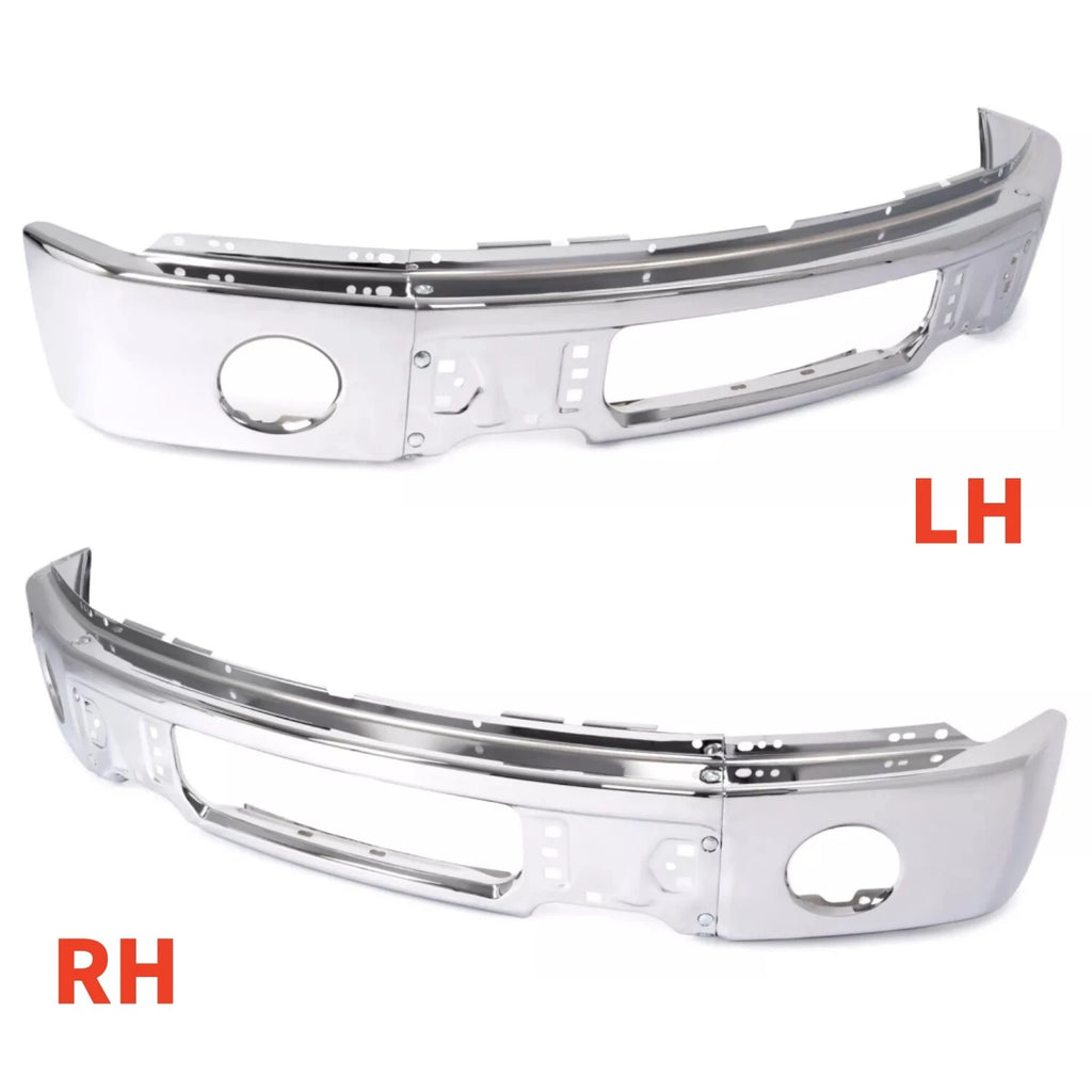 Chrome Steel Front Bumper Face Bar w/Fog Light Hole for Ford F-150 (2009–2014)