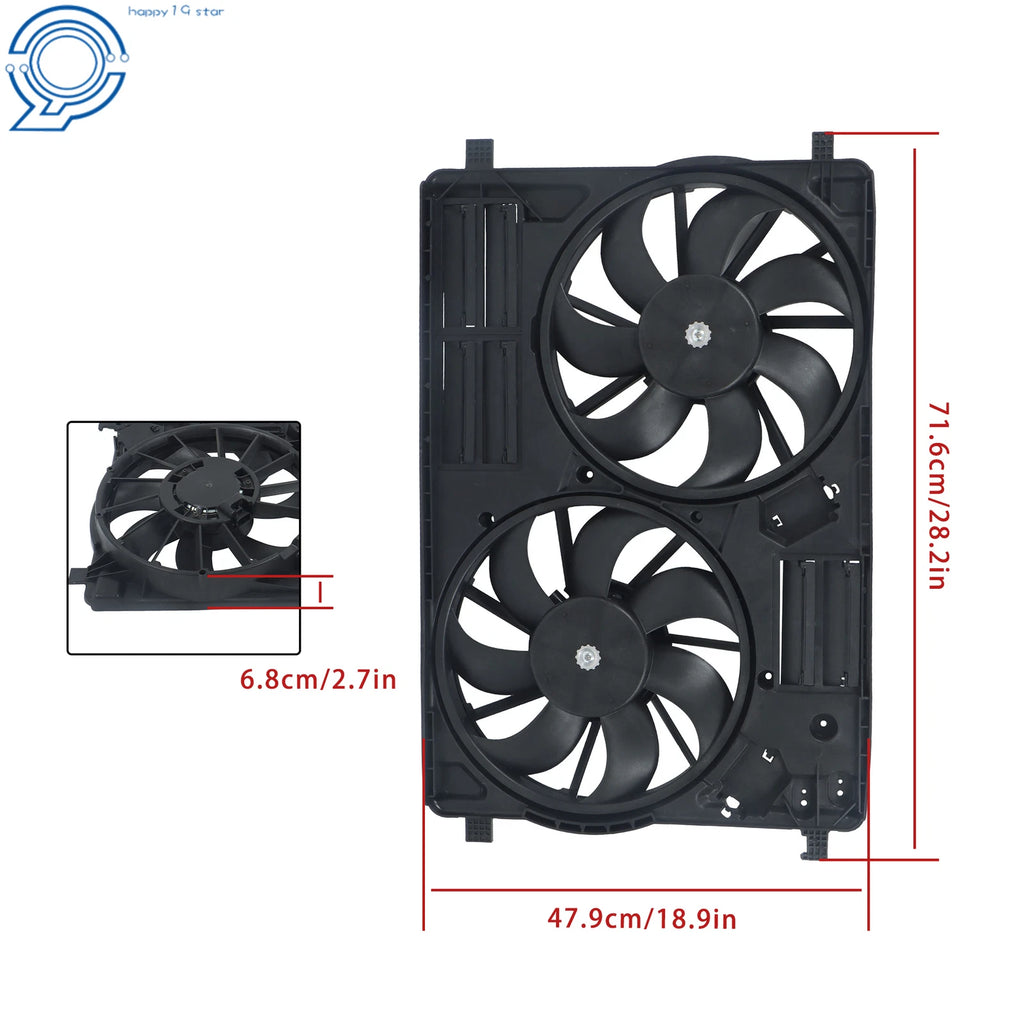 Dual Radiator Cooling Fan for Ford Escape Lincoln MKC (2013–2019)