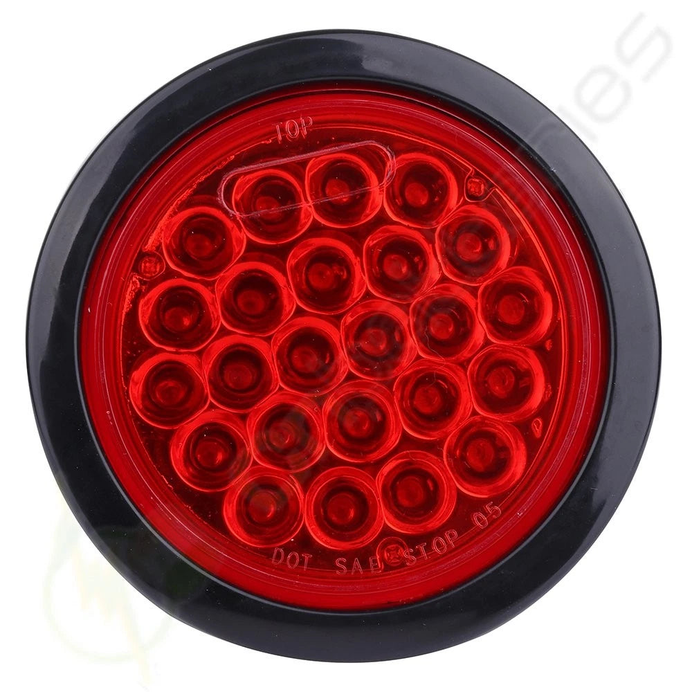 20pcs 24V 4" LED Side Marker Trailer Clearance Tail Lamps Round Red & White