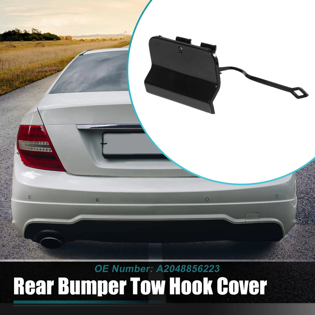 Rear Bumper Tow Hook Cover for Mercedes Benz C-Class (2012–2015) No.A2048856223 Black