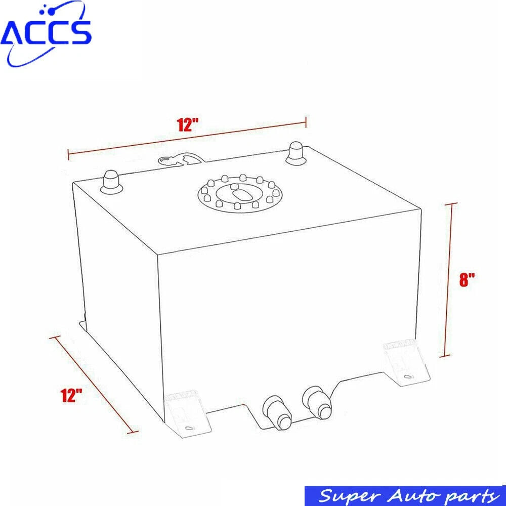 5 Gallon Aluminum Fuel Cell Gas Tank with Level Sender for Racing Drift Strip