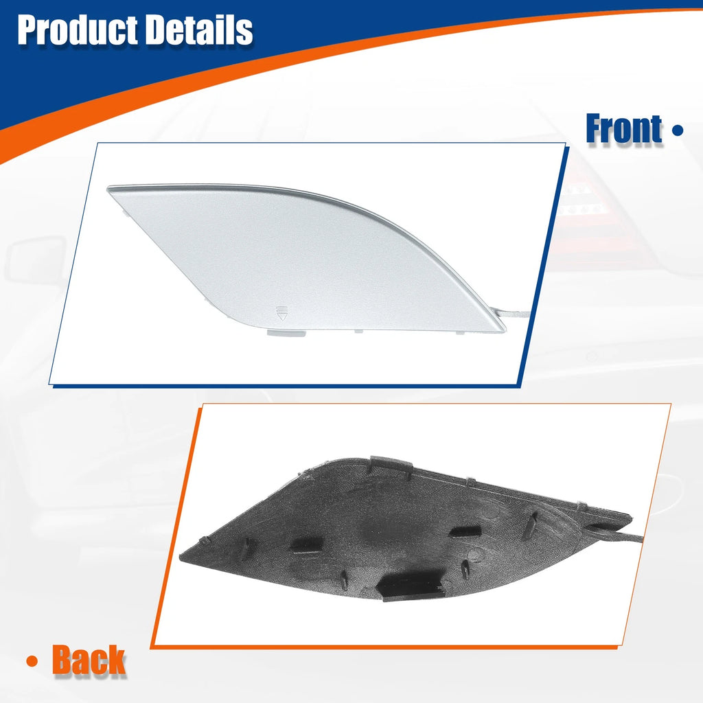 Rear Car Bumper Tow Hook Cover for Mercedes-Benz (A2048850823) Silver Tone