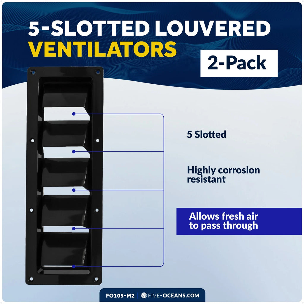 Set of 2 Louvered Ventilators for Five Oceans (13-1/4 x 4-3/4 Inch)