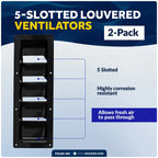 Set of 2 Louvered Ventilators for Five Oceans (13-1/4 x 4-3/4 Inch)
