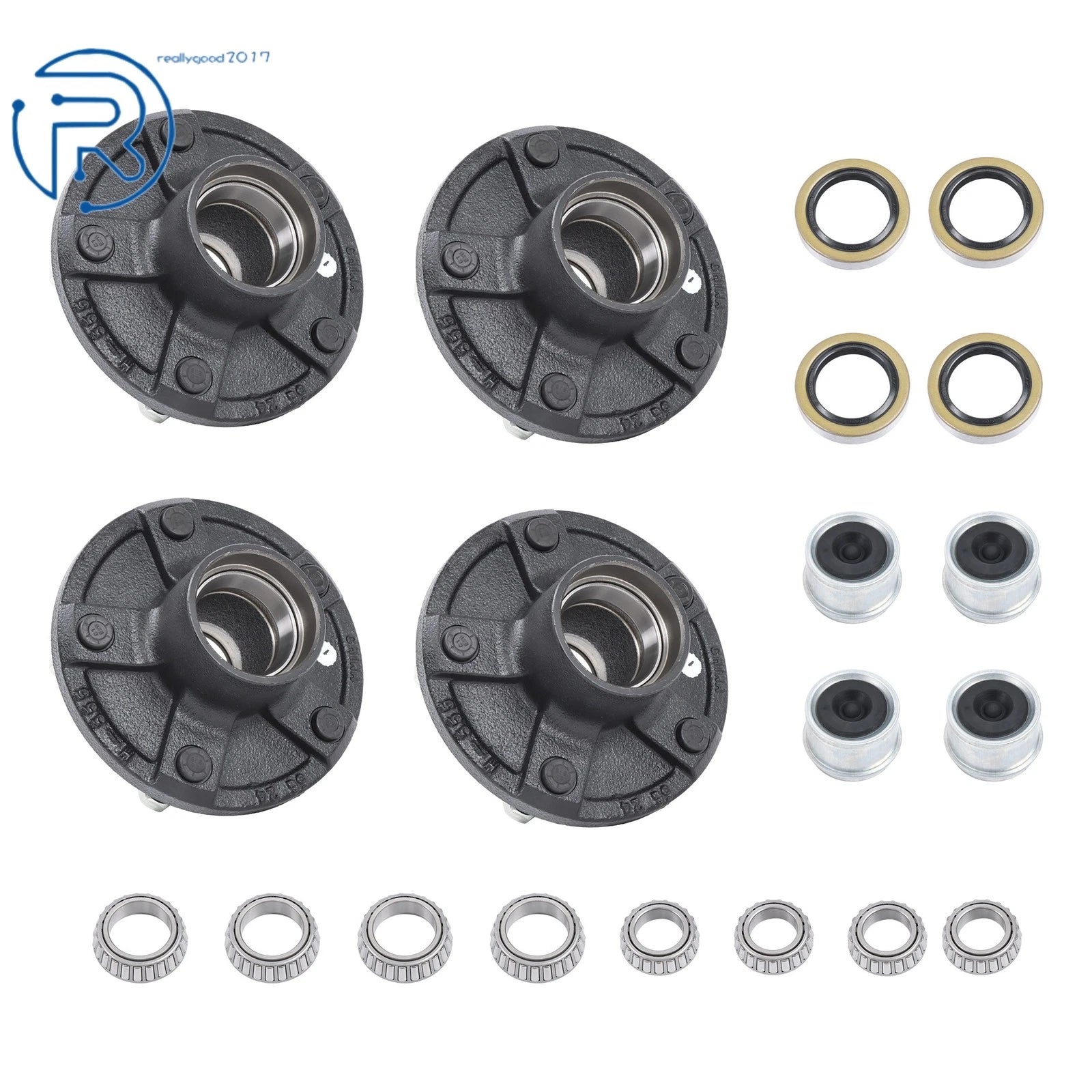 5 Lug Trailer Hub Kit for RV Camper (3500lb Axle, 5 on 5.5) #84 Spindle