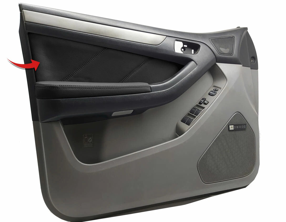 Front Insert Door Panel Cover for Toyota 4Runner (2003–2009) Black PVC Leather