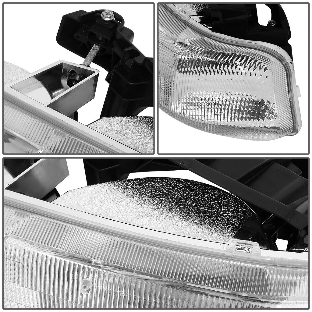 Set of 4 Chrome Clear Headlights Bumper Lamps for Silverado Suburban Tahoe (1999–2006)