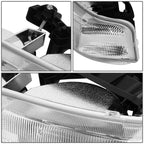 Set of 4 Chrome Clear Headlights Bumper Lamps for Silverado Suburban Tahoe (1999–2006)