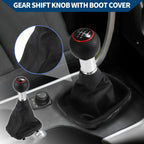 5 Speed Gear Shift Knob with Dust Cover for Audi A3 (2000–2003) Black Plastic