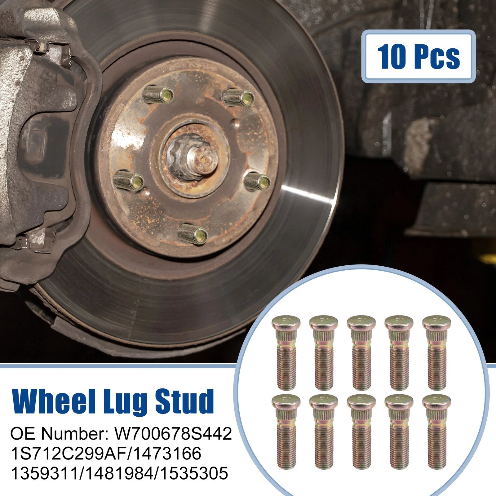 10X M12x1.5 Wheel Lug Bolt Nut for Ford Transit Connect (2010–2013)