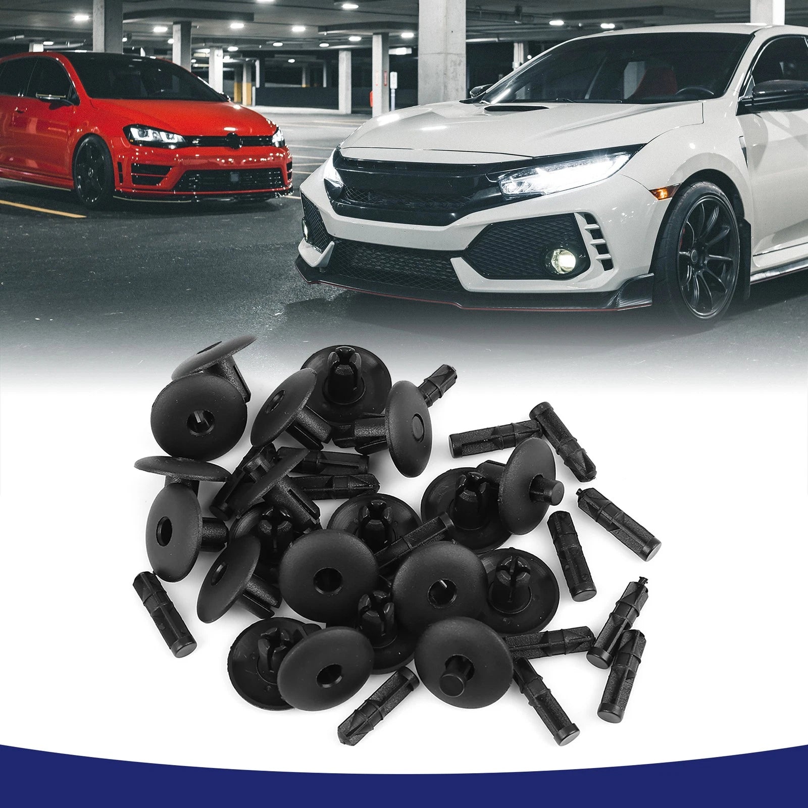 Set of 20 Plastic Rivet Fender Bumper Push-Type Fastener Clips for Audi