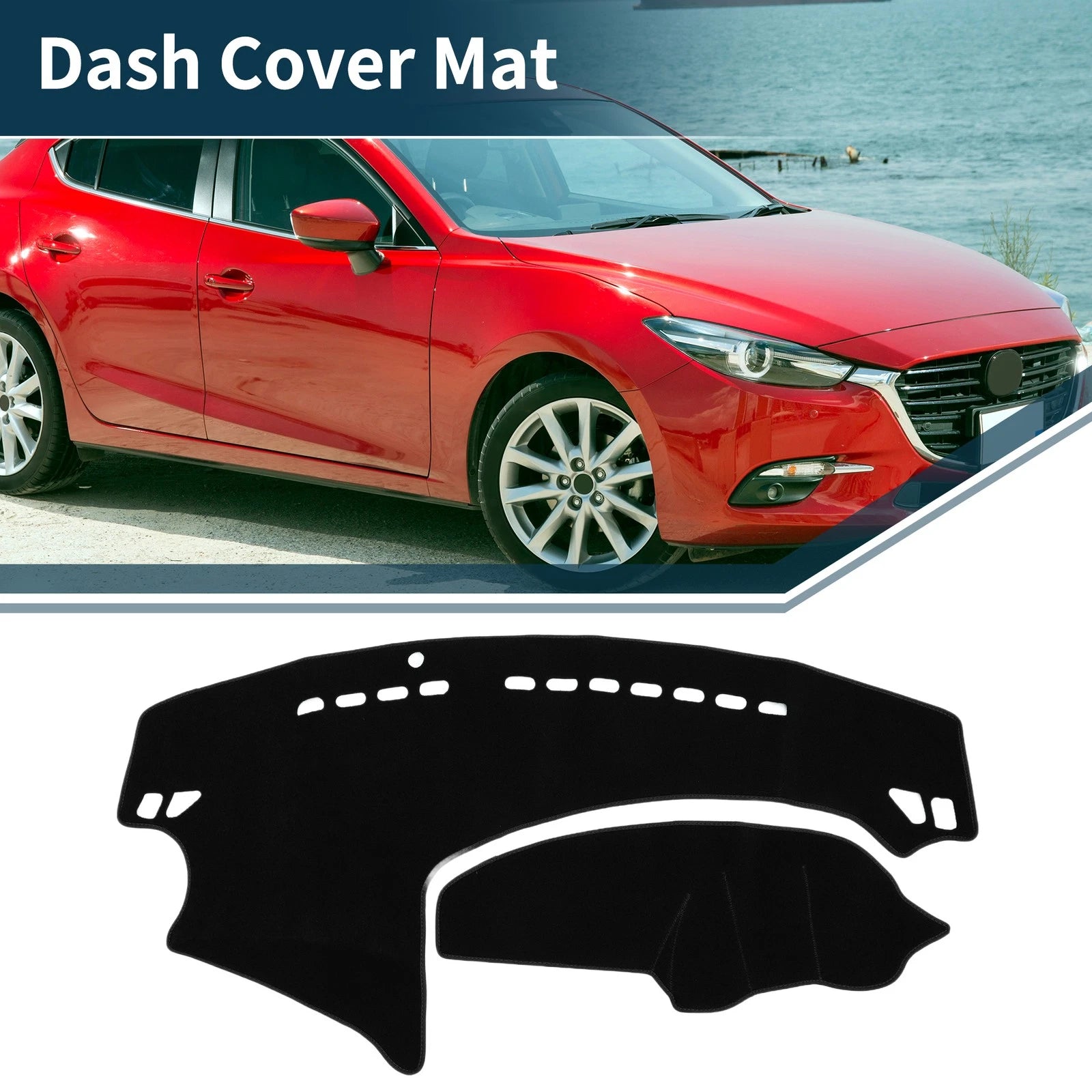 Dashboard Cover Mat for Mazda 3 Axela (2009–2013) Sun Protector Black