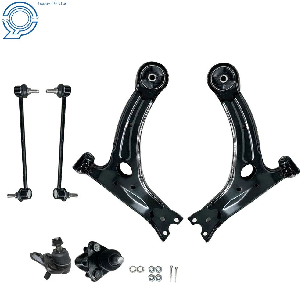 Set of 6 Front Lower Control Arms with Ball Joints for Toyota Corolla (2003–2008)