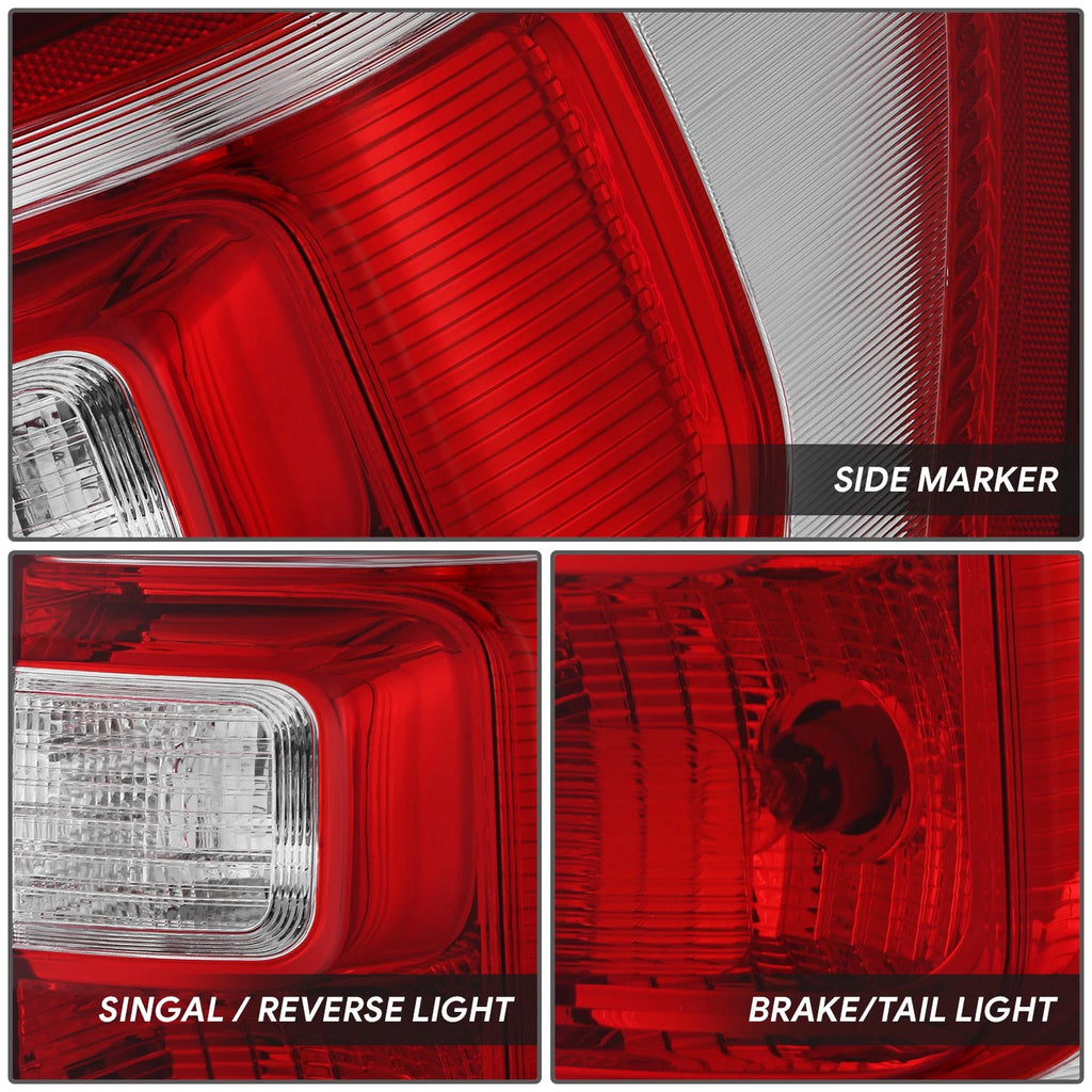 Chrome Housing Red Lens Tail Light for Ford Expedition (2018–2021)