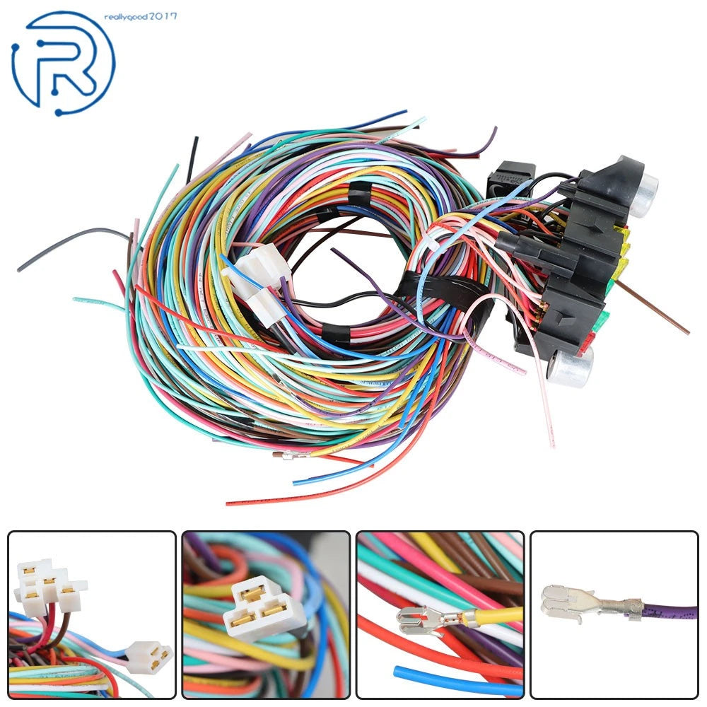 Universal 21 Circuit Wiring Harness for Chevy Ford Hotrods (Universal)