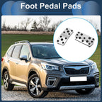 2X Foot Accelerator Pedal Covers for Subaru Forester (2006–2018) Silver Tone