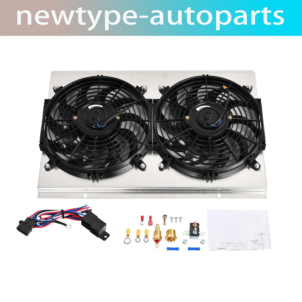 Aluminum Shroud 12'' Fan + Thermostat for Chevy S10 Blazer Corvette (1982–2002)