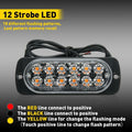 4X 12-LED Amber Warning Hazard Beacon Strobe Light Bar for Universal