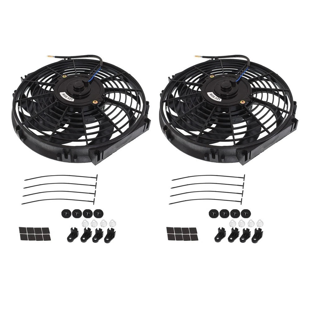 2X 12" Electric Radiator Cooling Fans Universal Mount Kit