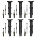 Set of 6 Denso Iridium Power Spark Plugs & Coil Boots for Mercedes C209 W203 W204