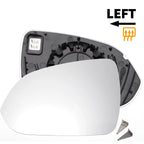 Left Side Heated White Mirror Glass for KIA Stonic (2017–2023)