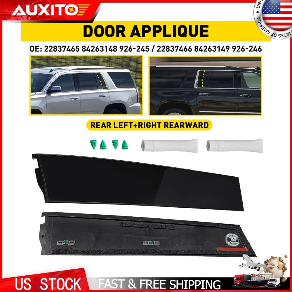 Set of 4 Door Applique Trim for Cadillac Escalade ESV (1/2/6X) Black