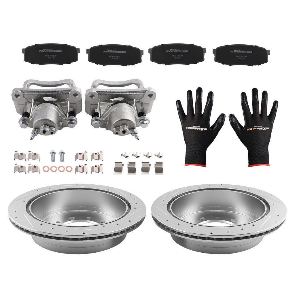 Rear Brake Rotors Calipers Pads Kit for Toyota Sequoia Tundra (2008–2016)