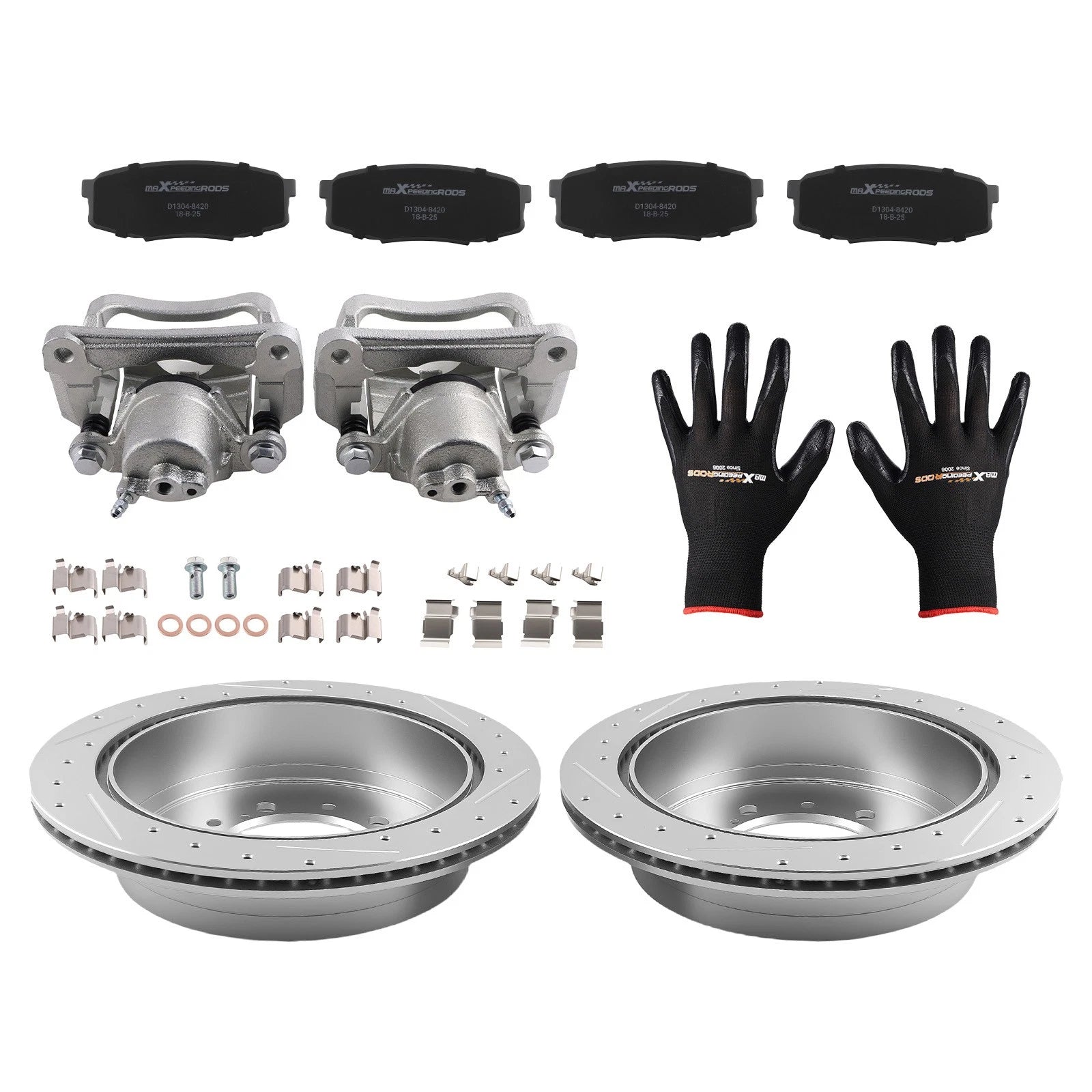 Rear Brake Rotors Calipers Pads Kit for Toyota Sequoia Tundra (2008–2016)
