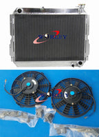 Aluminum Radiator + Fans for Toyota Landcruiser 60 Series FJ60 FJ61 FJ62 (1980-1990)
