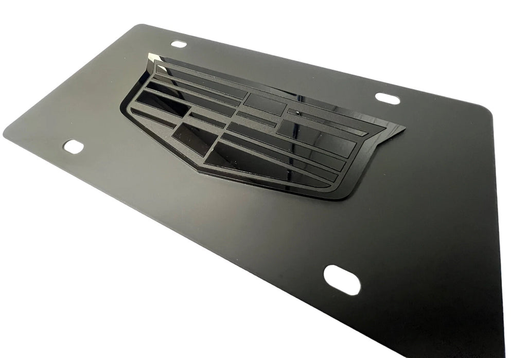 Cadillac Vanity License Plate Front Blackout Stainless Steel Logo for Cadillac (2000–2025)