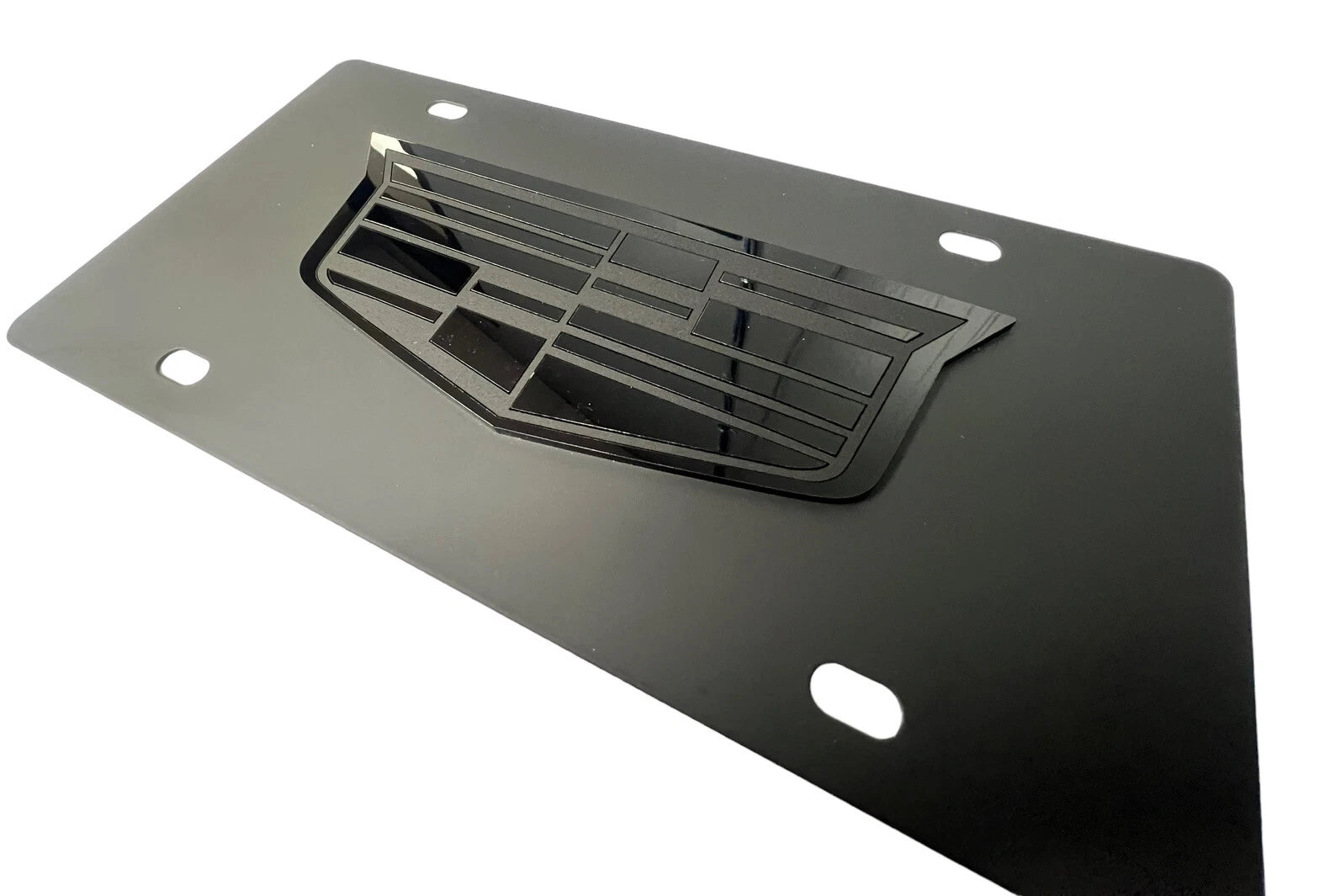 Cadillac Vanity License Plate Front Blackout Stainless Steel Logo for Cadillac (2000–2025)