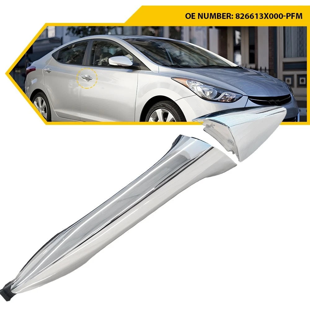 Chrome Front Right Passenger Exterior Door Handle for Hyundai Elantra (2011–2016)