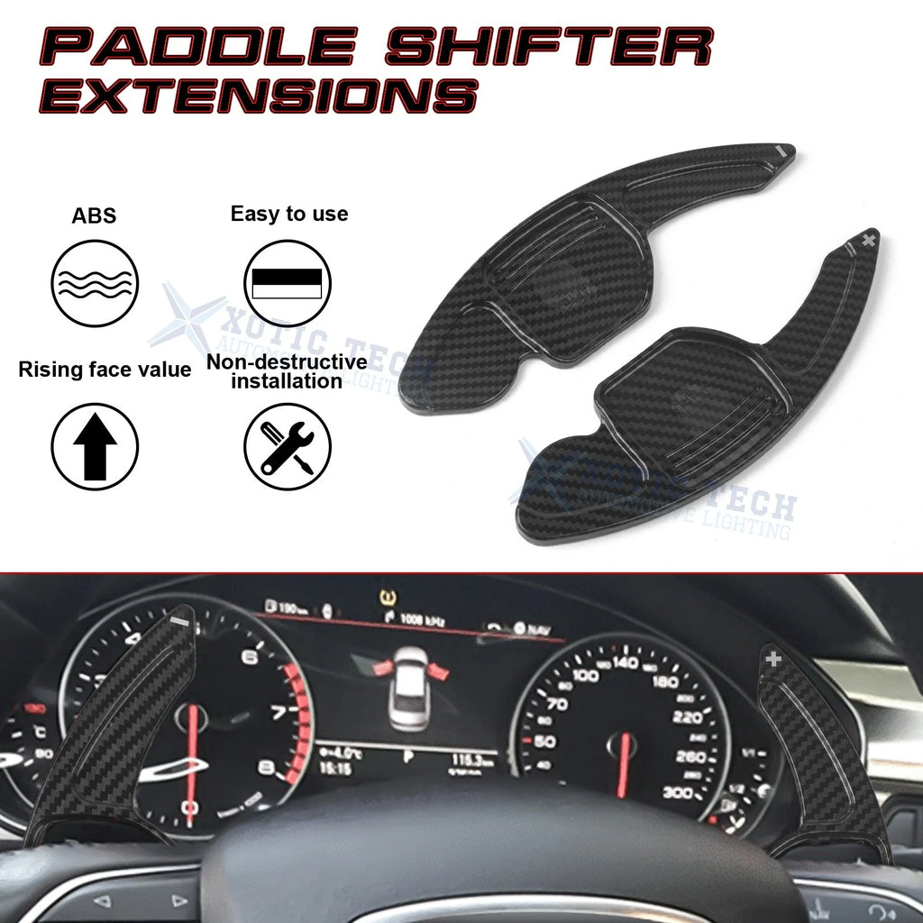 Carbon Fiber Black Paddle Shifter Extension for Audi A4-A7 (2017-2023)