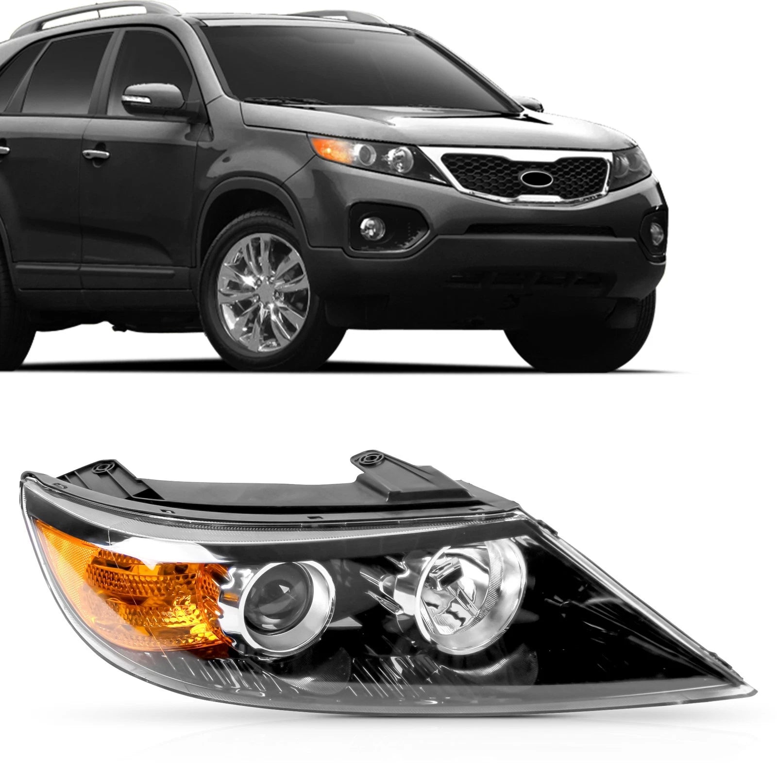 Headlight Assembly for Kia Sorento (2011–2013) Clear Lens