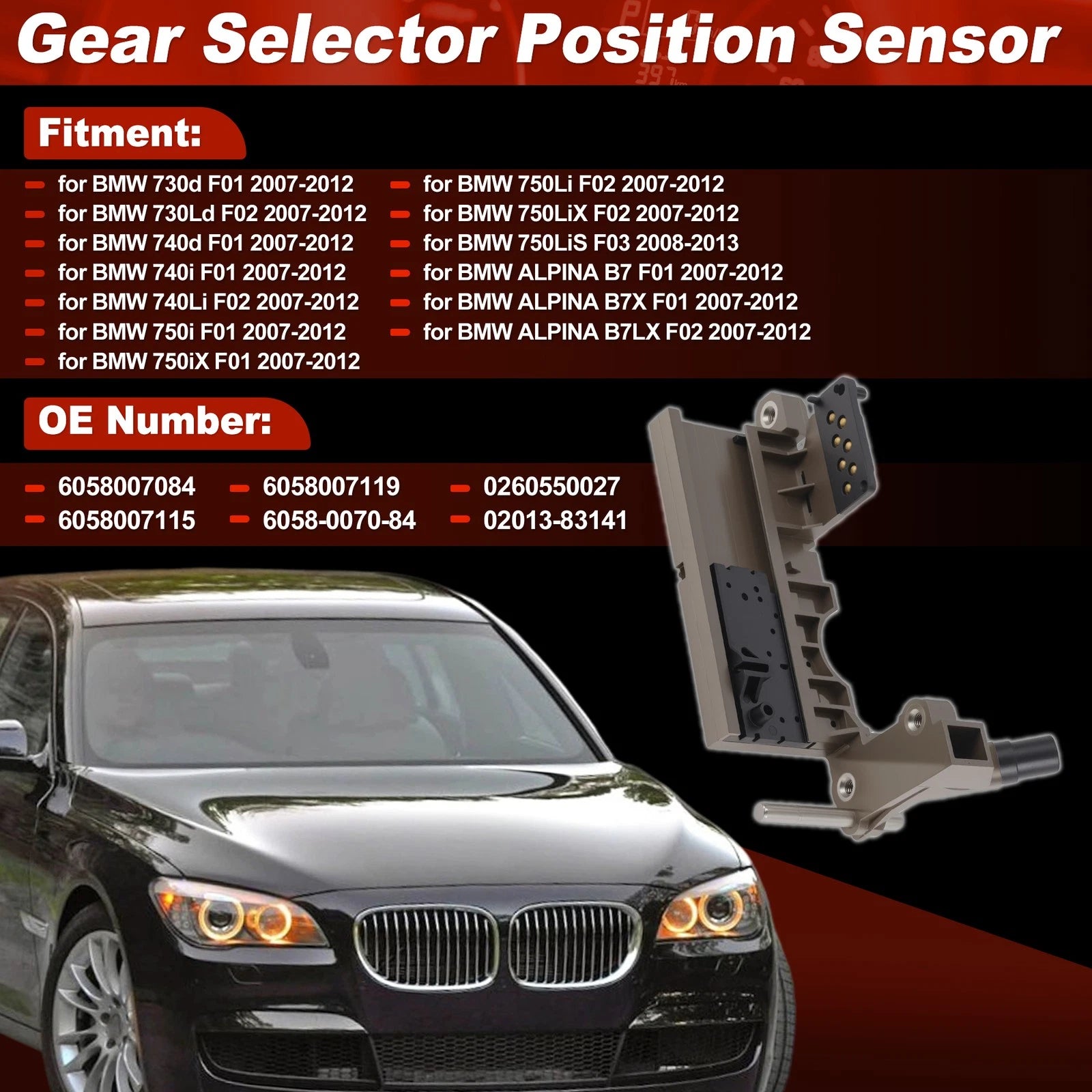 Gear Selector Position Sensor w/Speed Sensor for BMW F01 F02 (2007–2012)