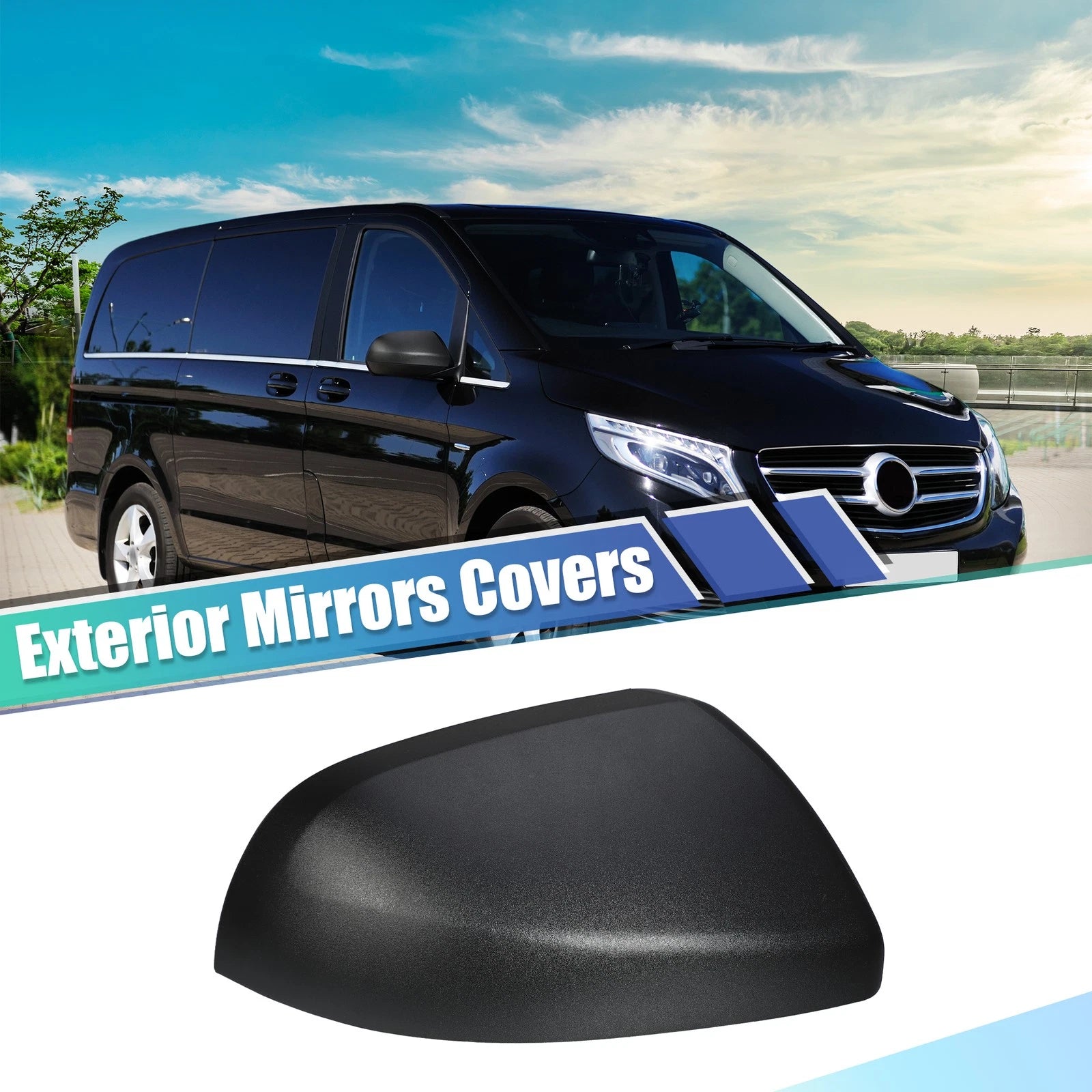 Matte Black Rearview Mirror Cap for Mercedes Vito W447 (2014–2020) Right Side