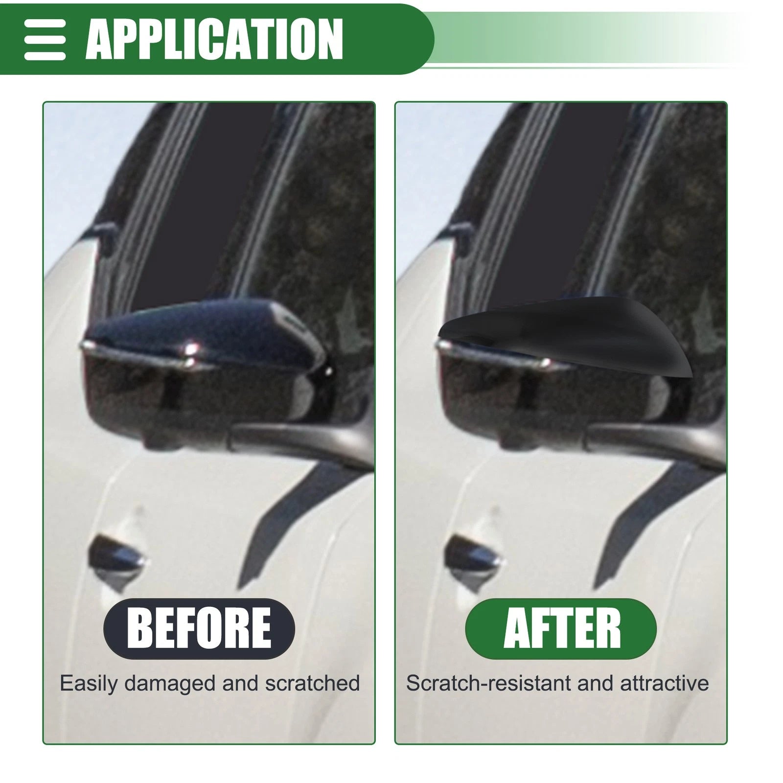 Pair Rearview Mirror Covers for Nissan Altima (2013–2018) Gloss Black