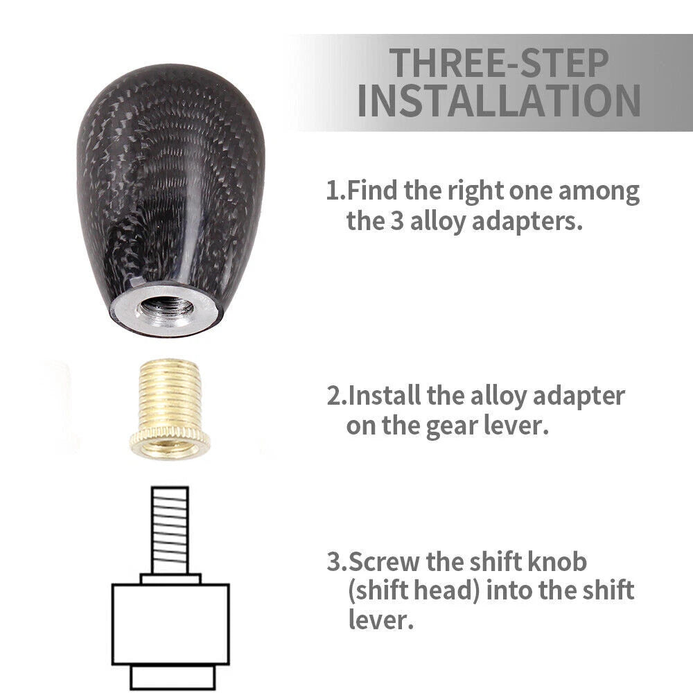 Carbon Fiber Gear Shift Knob for Universal Fit (5/6 Speed)