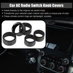 5 x Black AC Radio Switch Knob Covers for Dodge Ram 1500 (2018-2020)