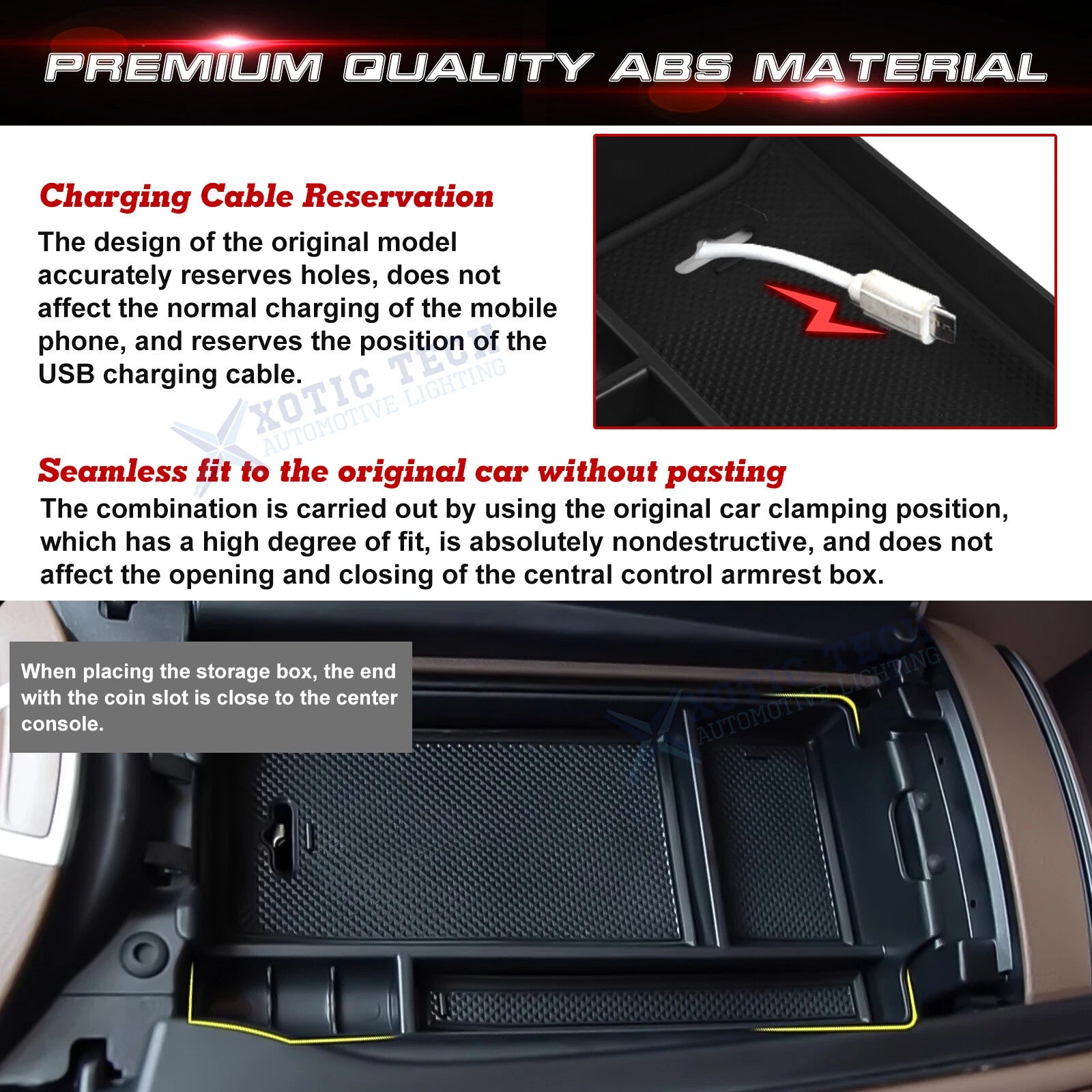 Armrest Box Extra Storage Organizer for Mercedes-Benz E-Class (2017-2020)