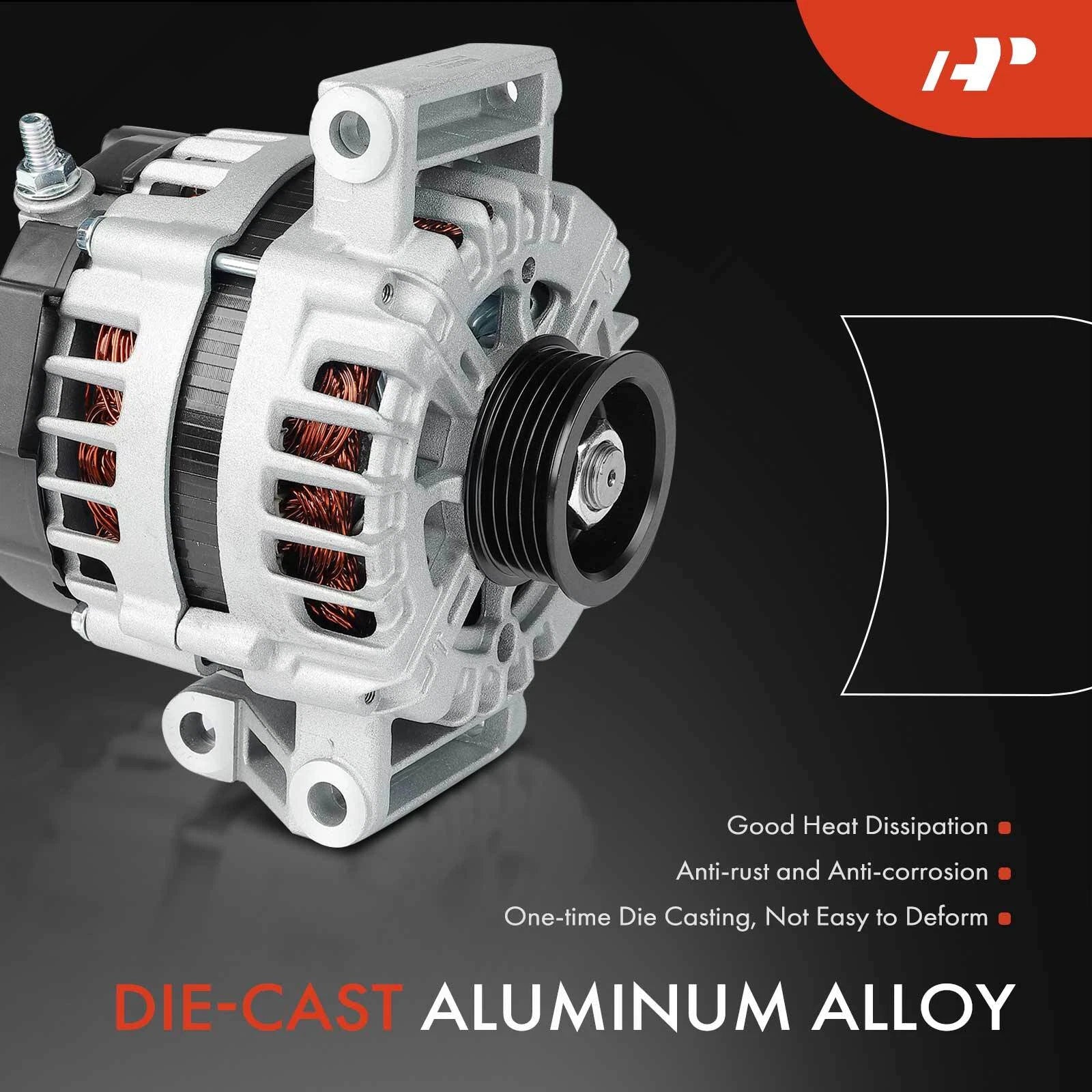 Alternator for Chevy HHR (2008â2010) 130A 12V 5-Groove Pulley