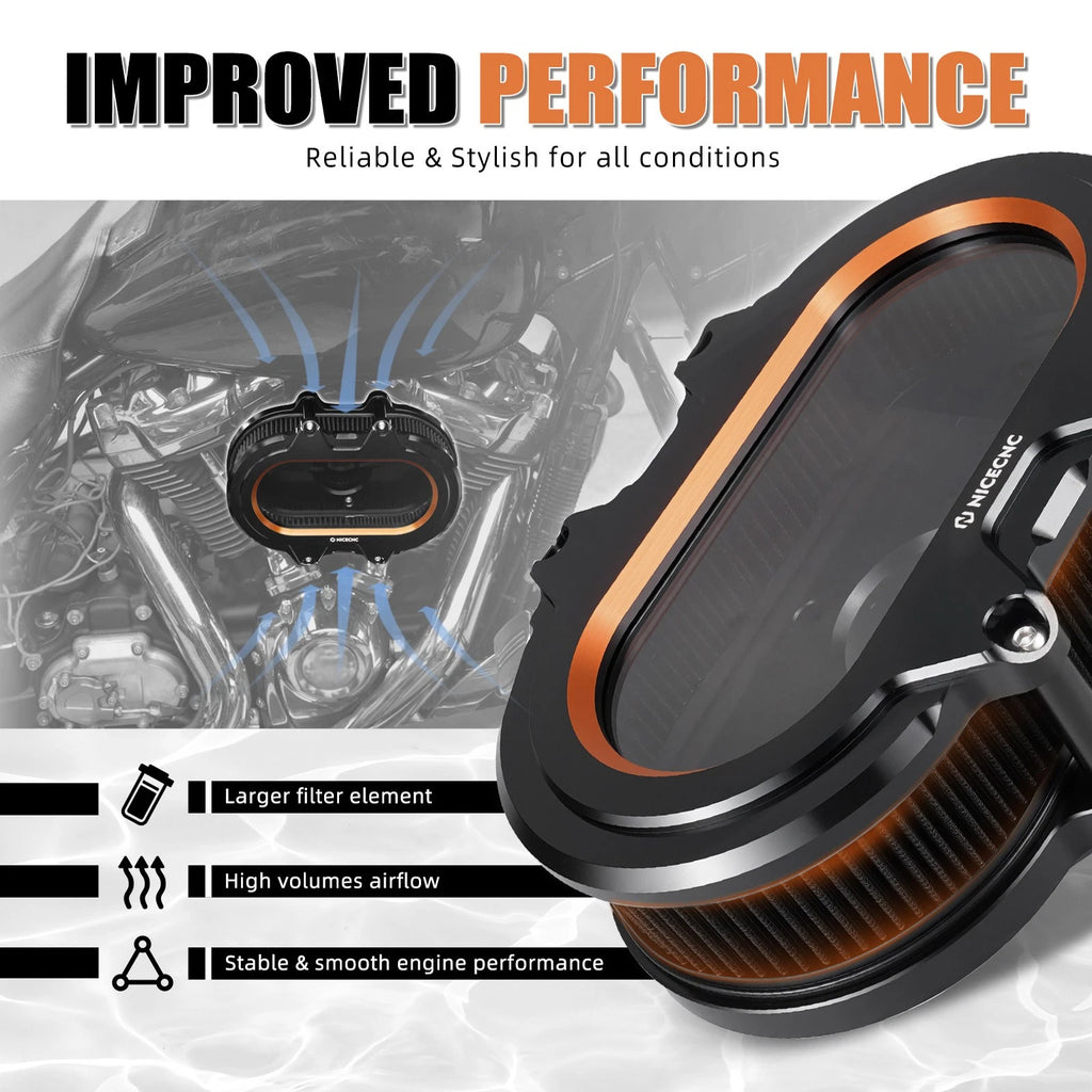 Air Cleaner Intake Filter for Harley Road King FLHR (2017–2022)