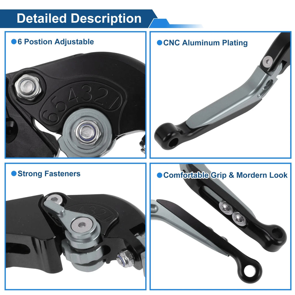 Brake Clutch Levers for Suzuki GSXR1000 (2009–2019) Black Titanium 1 Pair