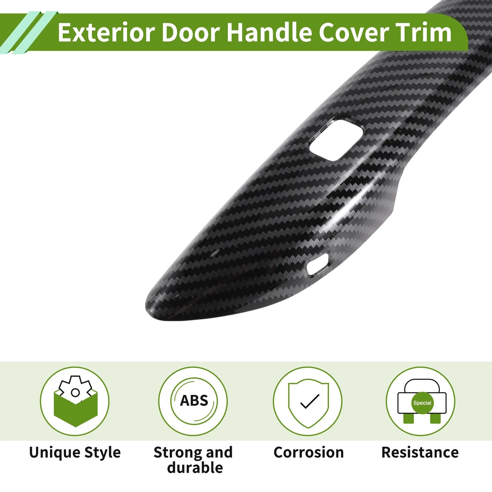 Exterior Door Handle Cover Trim for Hyundai Elantra (2021–2024) Carbon Fiber Black