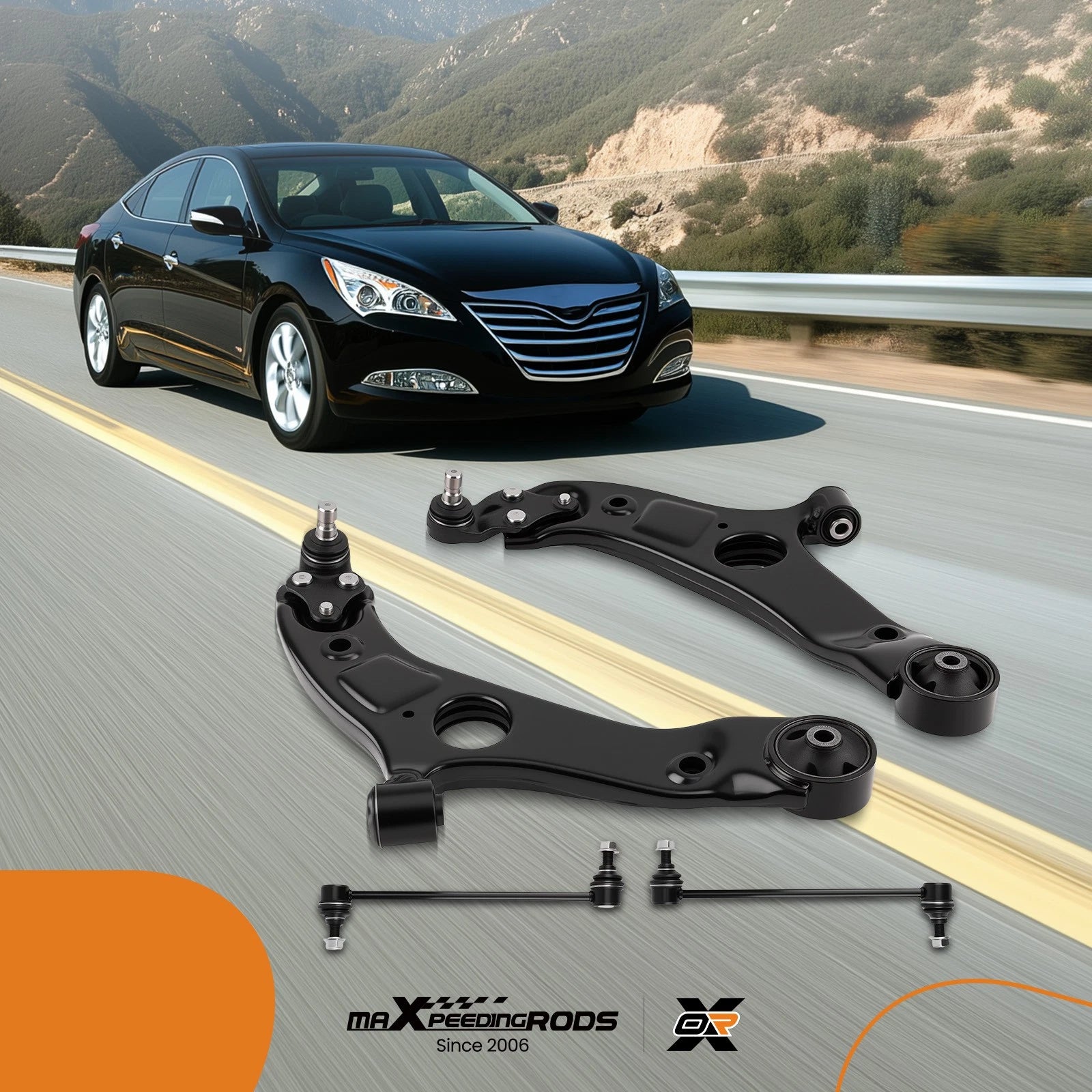 Set of 4 Front Lower Control Arm Sway Bar End Links for Hyundai Sonata Azera (2012–2014)