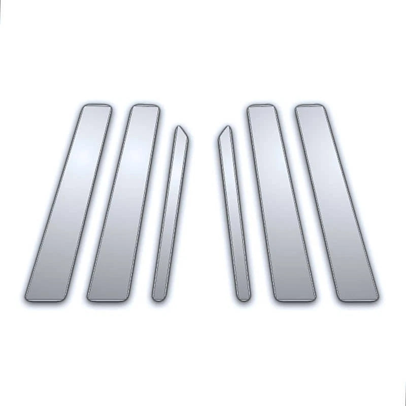 6Pc Triple Chrome Pillar Side Trim Covers for Volkswagen Phaeton (2002–2008)