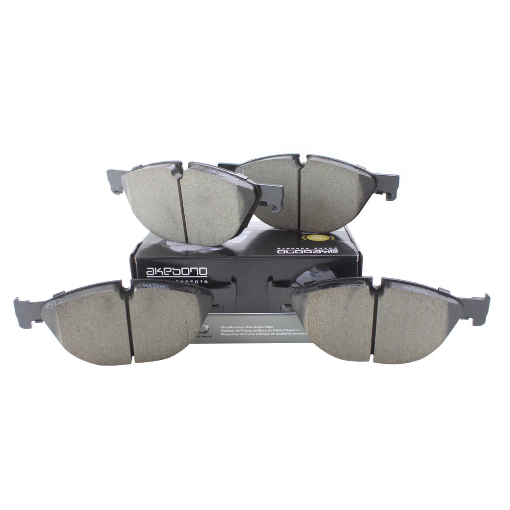 Set of 4 Akebono Euro Front Ceramic Slotted Brake Pads for BMW F02 F07 F10 F12 F13
