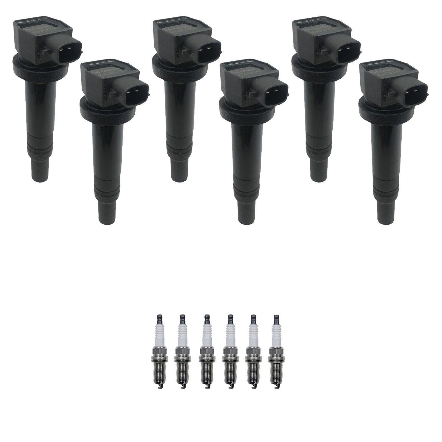 Set of 6 Ignition Coils & Denso Platinum Spark Plugs for Santa Fe (2001–2006)