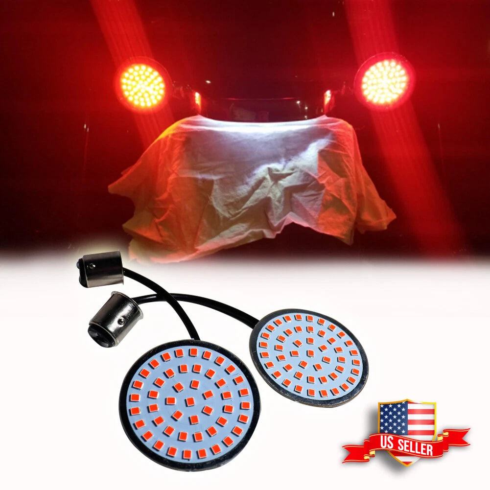 2X Red 1157 LED Rear Turn Signal Bulbs for Harley Davidson Softail Dyna