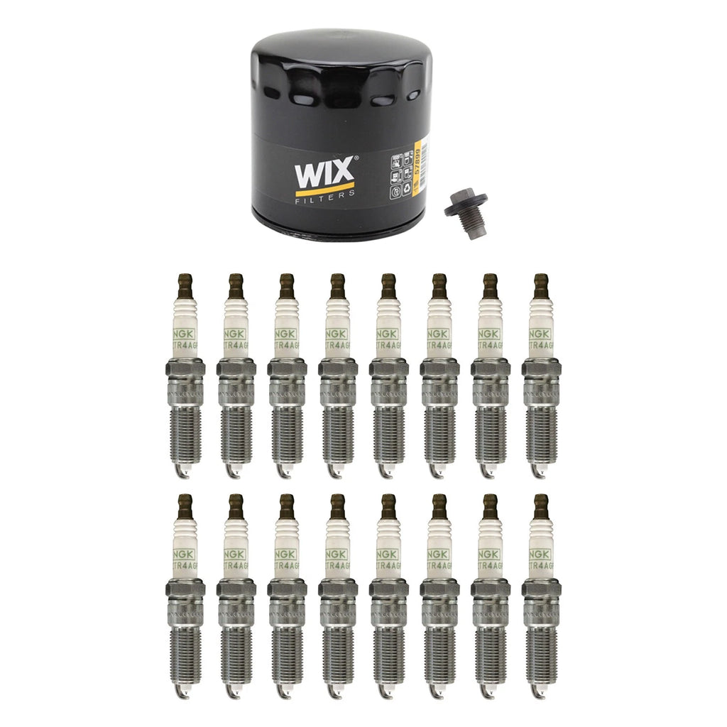 Wix Engine Oil Filter & NGK 16 Platinum Spark Plugs Kit for Grand Cherokee (1993–2021)